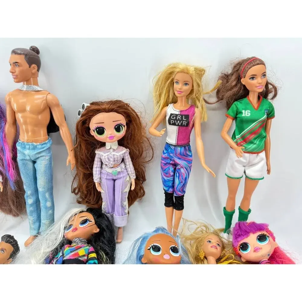Barbie LOL Surprise OMG Ken Mixed Doll Lot Clothes Accessories 4.70 lb